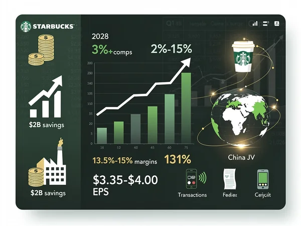 Starbucks’ Bold Bet: 3% Comps, 15% Margins by 2028 Amid Turnaround Surge